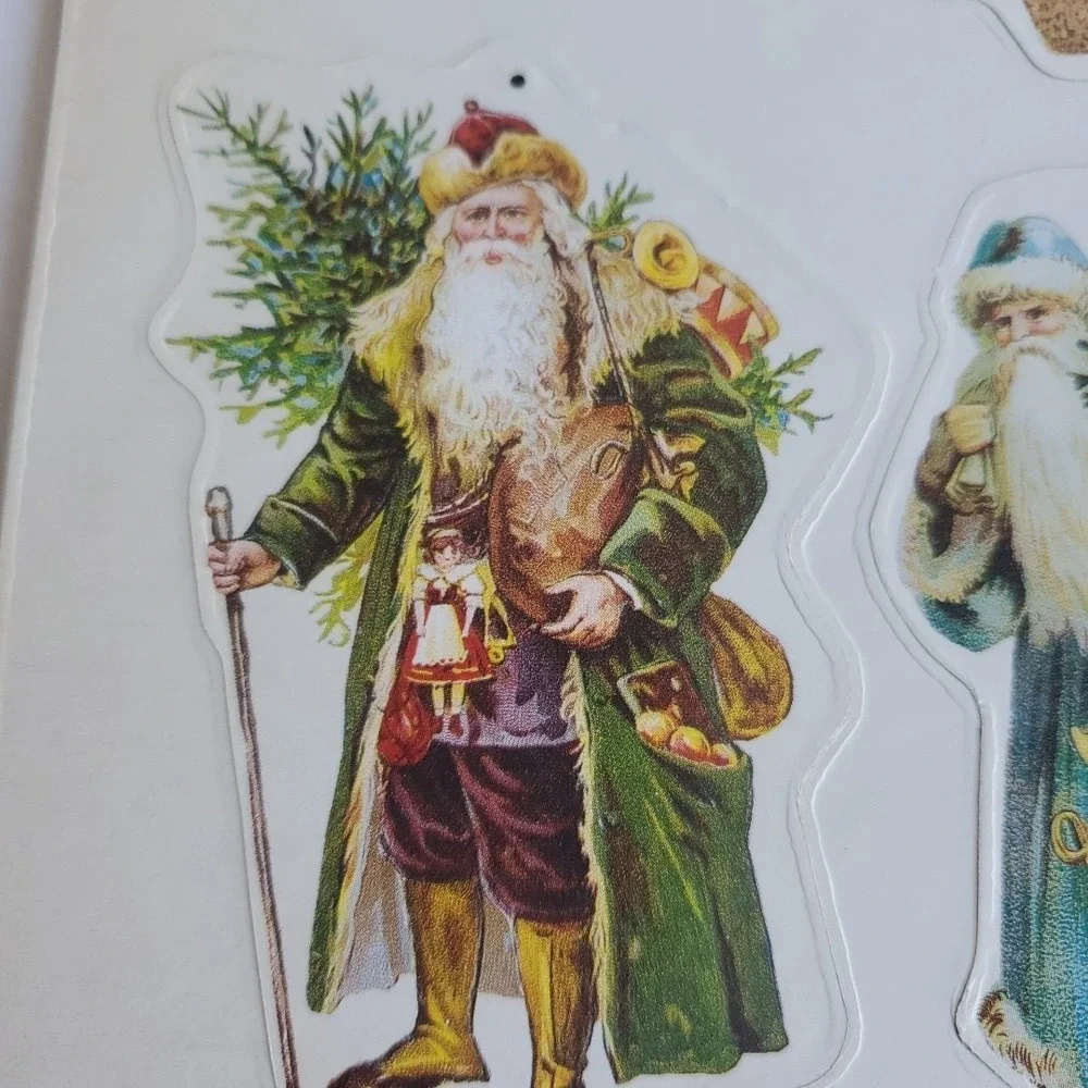 Leisure Arts Cardboard Ornaments 1991  On Card santa‎ claus